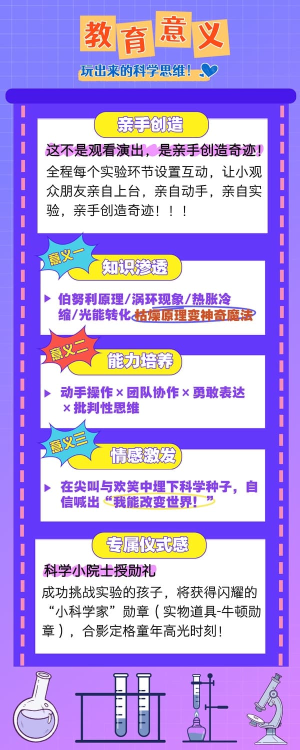 沉浸式亲子互动科学秀《尖叫实验室之科学奇妙秀》|亲手实验创造奇迹|素质养成科学启蒙|遛娃亲子舞台剧儿童剧